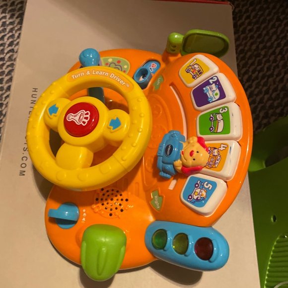 VTech Red Turn and Learn Driver Steering Wheel Driving Toy Lights Sounds - Picture 3 of 5